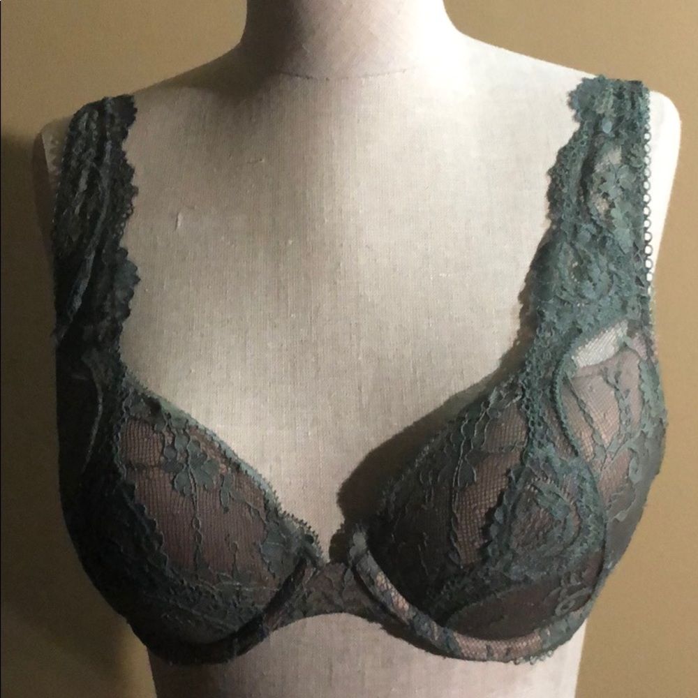 Olive Green Lace Dream Angels Push Up Bra